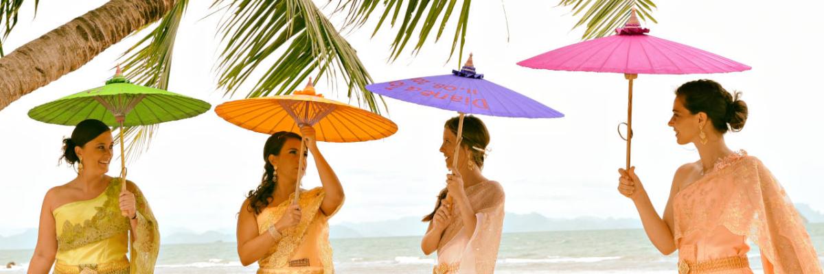 Chiang Mai Umbrellas - Thai Oiled Umbrellas  -  Qui Au Wedding Bridesmaids