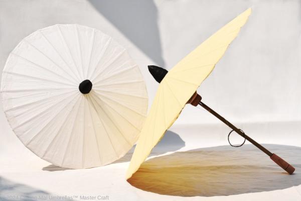 Chiang Mai Classic Bamboo Umbrellas, colors off-white, cream