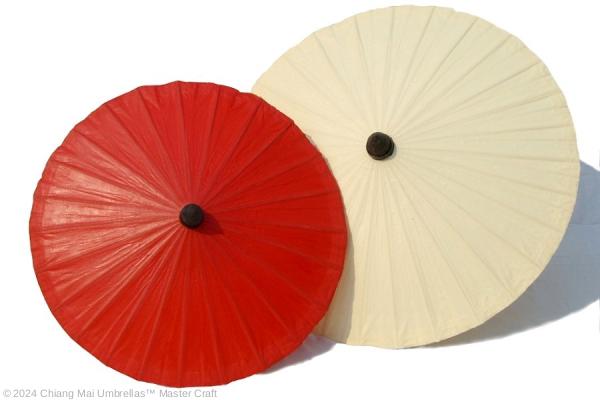 Chiang Mai Classic™ Bamboo Umbrellas, colors red, off-white